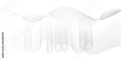 Vector energy digital abstract dynamic creative sound wave smooth beautiful space digital composite bland line. frequency flow business stripe gradient white vector technology template background.