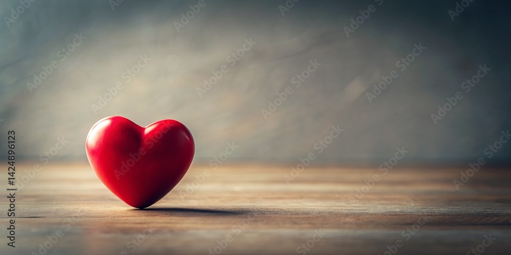 Fototapeta premium Minimalist Heart Shape Love Note, Romantic Couple, Valentines Day, Affectionate Relationship