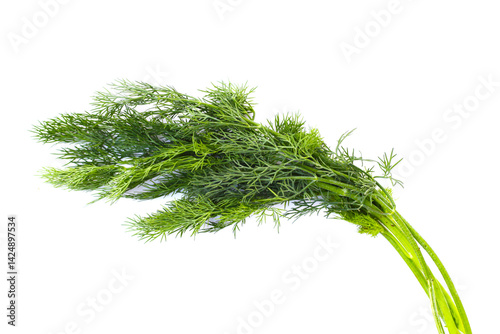 Fototapeta Naklejka Na Ścianę i Meble -  Fresh green dill on white.