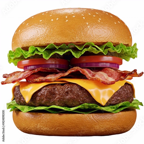hamburger isolated on white Background