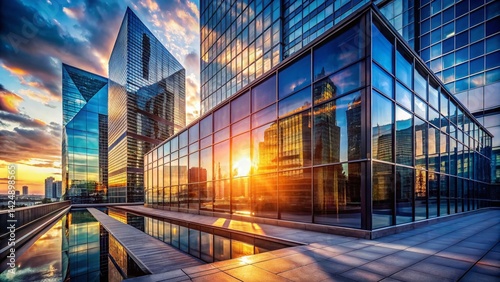Modern Glass Facade Building Exterior Architectural Photography