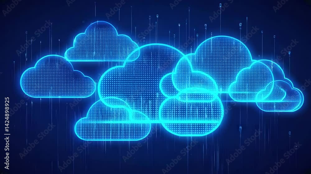 Abstract Glowing Cloud Data Network Digital Technology Abstract Glowing Cloud Data Network Digital Technology