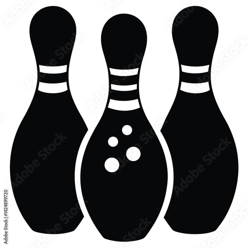 Bowling silhouette isolated on white background