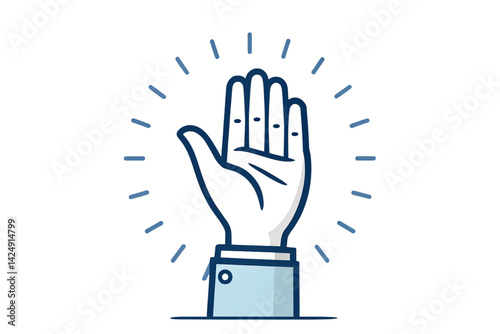 Raised Hand Icon Simple Vector Illustration