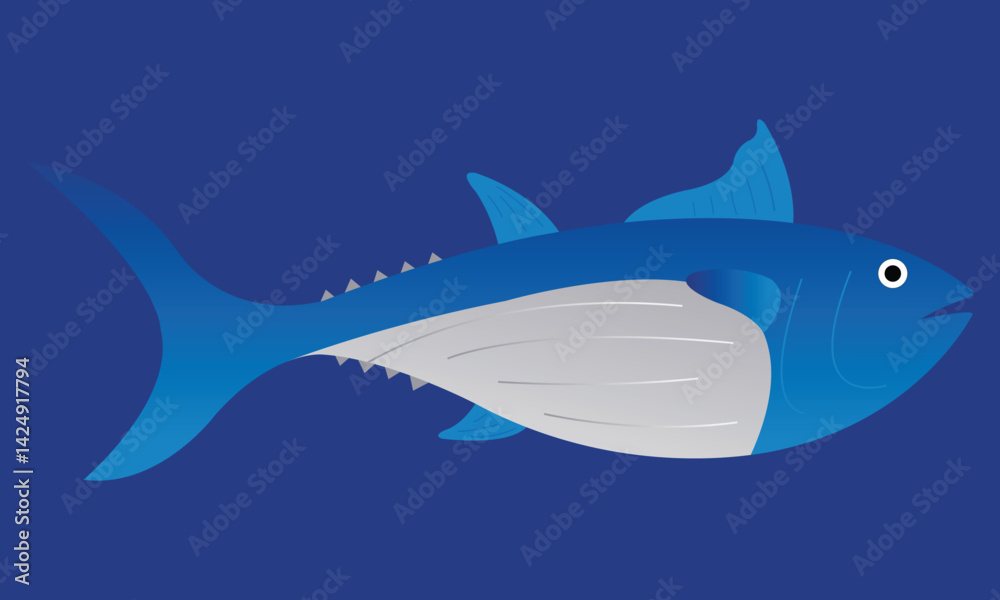 Obraz premium illustration vector graphic of big tuna fish in the sea, perfect for international day, world tuna day, celebrate, greeting card, etc.