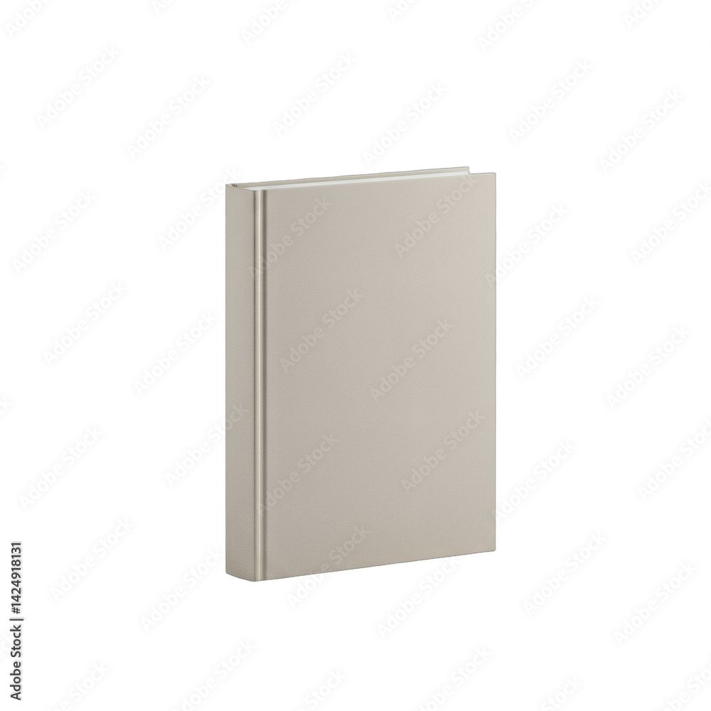 Minimalist book cover mockup, hardcover, front view, on transparent background Minimalist book cover mockup, hardcover, front view, on transparent background