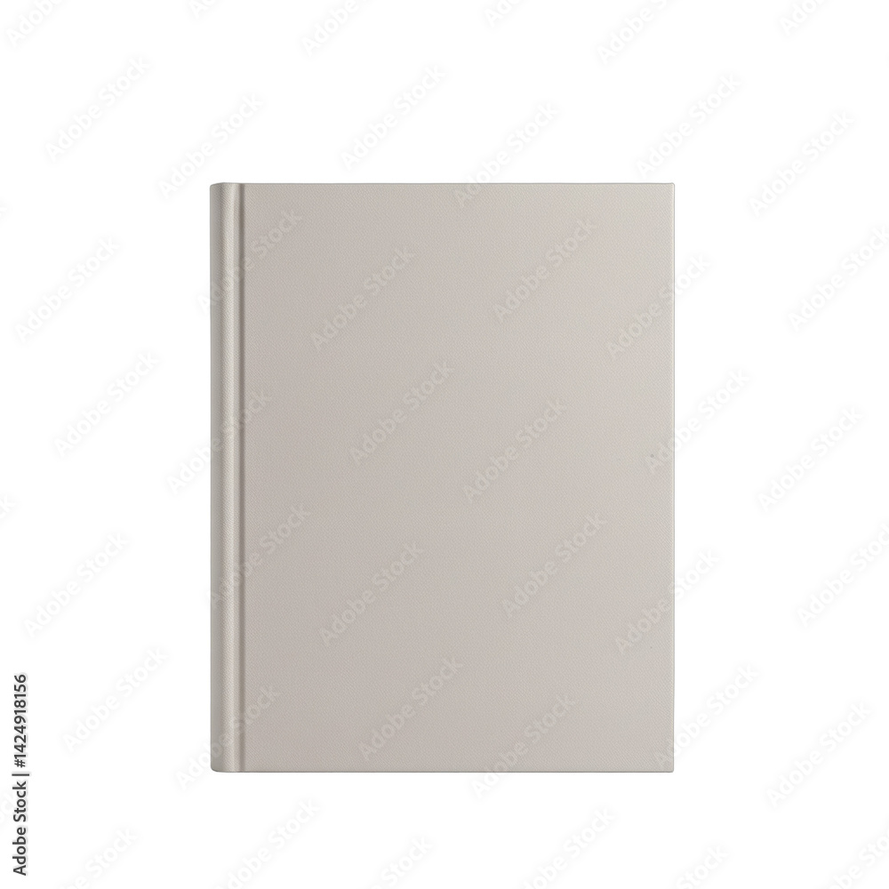 Minimalist book cover mockup, hardcover, front view, on transparent background Minimalist book cover mockup, hardcover, front view, on transparent background