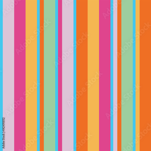 Bright Multicolor Vertical Stripe Seamless Pattern, Candy Colors for Fabric, Wallpaper, and Crafts