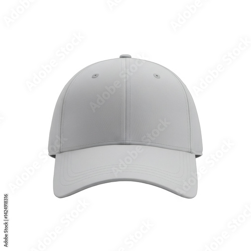 White plain baseball cap mockup, front view, no logo, transparent background