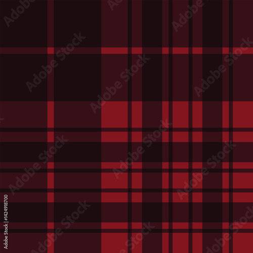 Classic Red Tartan Plaid Seamless Pattern – Traditional Checkered Fabric Design for Clothing and Textiles