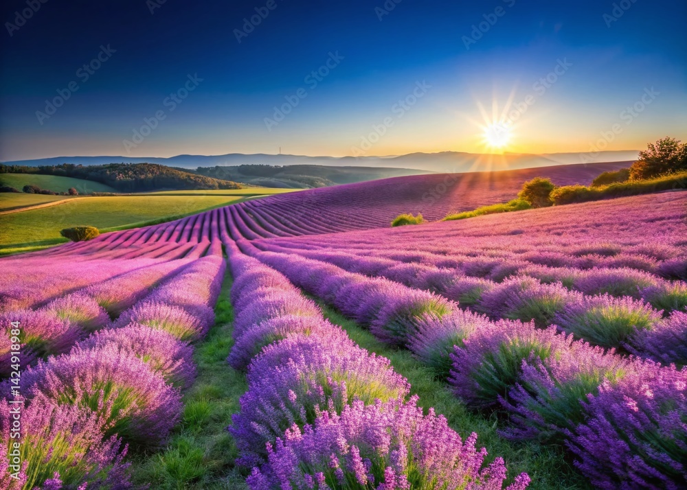 Obraz premium Stunning Spring Lavender Fields in Provence, France - Purple Blossoms Landscape