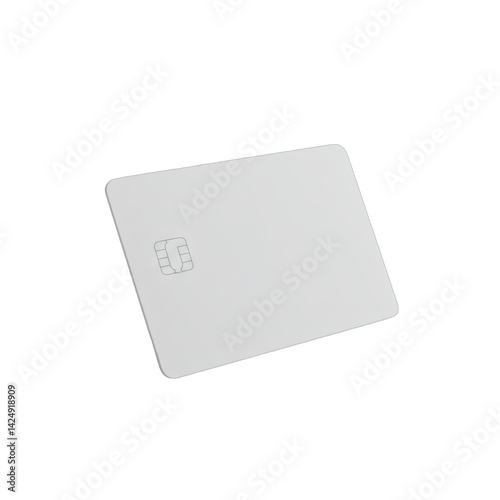 Blank credit card mockup, matte finish, angled slightly, white background