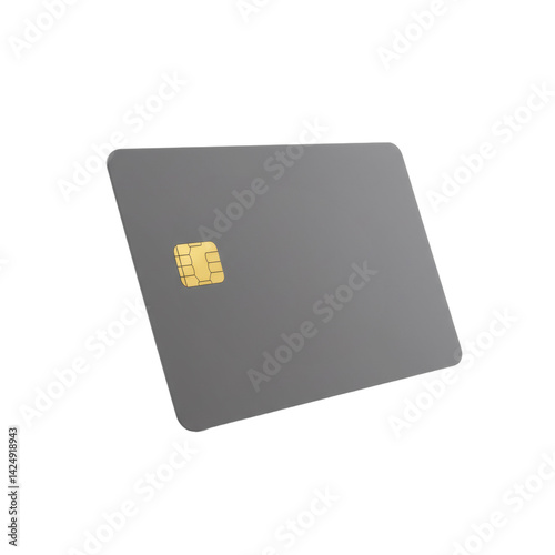 Blank credit card mockup, matte finish, angled slightly, white background
