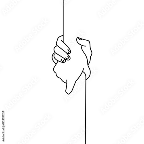 Hands holding each other line icon