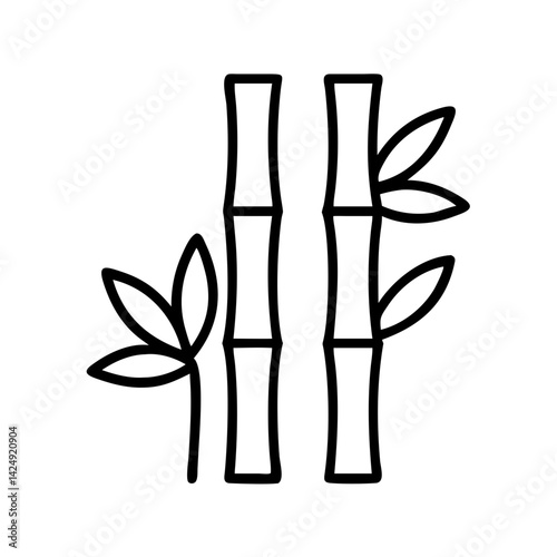 bamboo tree line drawn outline vector art - illustration of bamboo tree isolated transparent background