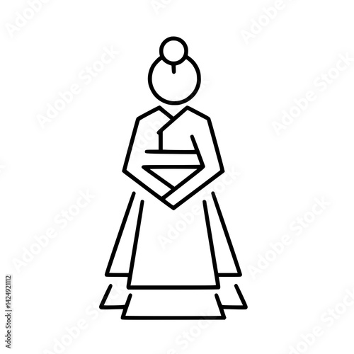 Illustration of a woman wearing a handbook 