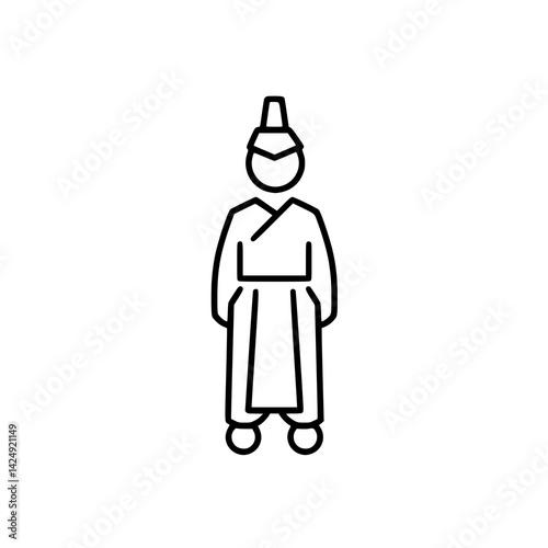 Illustration of a South Korean man in traditional clothes 