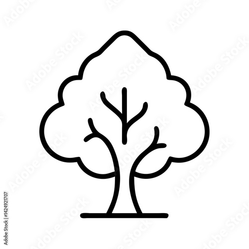 beech tree line drawn outline vector art - illustration of beech tree isolated transparent background