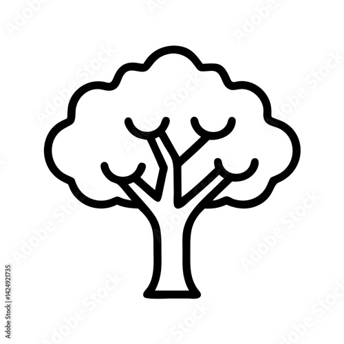 beech tree line drawn outline vector art - illustration of beech tree isolated transparent background