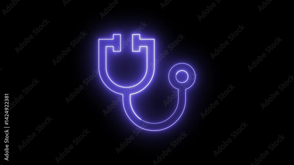 Virtual icon animation of a stethoscope Virtual icon animation of a stethoscope