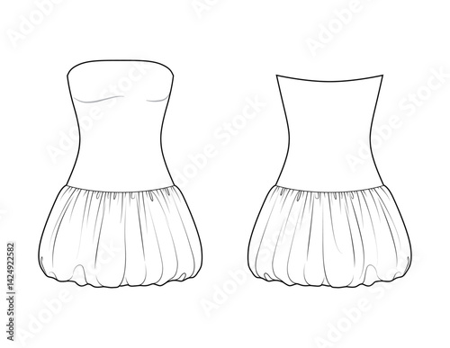 DROPPED WAIST BUBBLE MINI DRESS