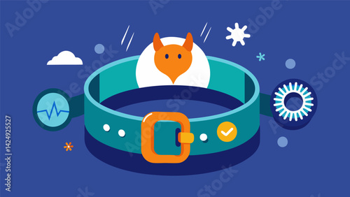Keep your furry friend warm and cozy with the smart collars weather monitoring alerting you to temperature changes and suggesting appropriate. Vector illustration