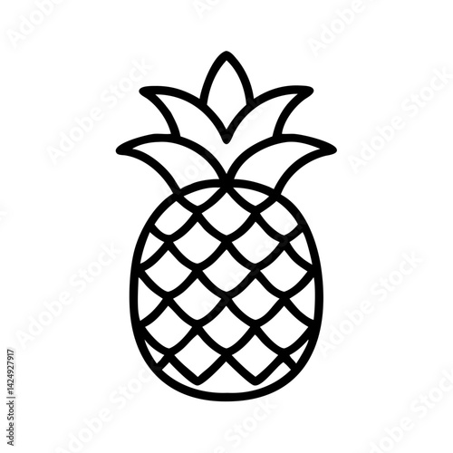 pineapple tree line drawn outline vector art - illustration of pineapple tree isolated transparent background