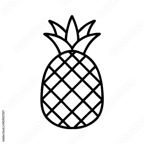 pineapple tree line drawn outline vector art - illustration of pineapple tree isolated transparent background