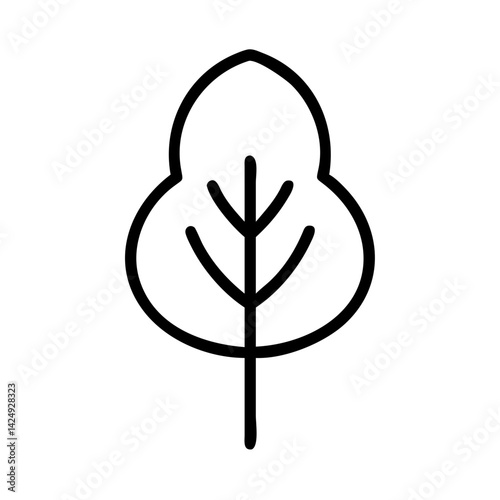 poplar tree line drawn outline vector art - illustration of poplar tree isolated transparent background