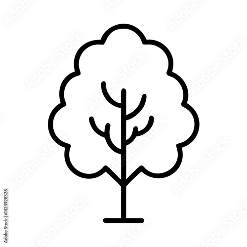 poplar tree line drawn outline vector art - illustration of poplar tree isolated transparent background
