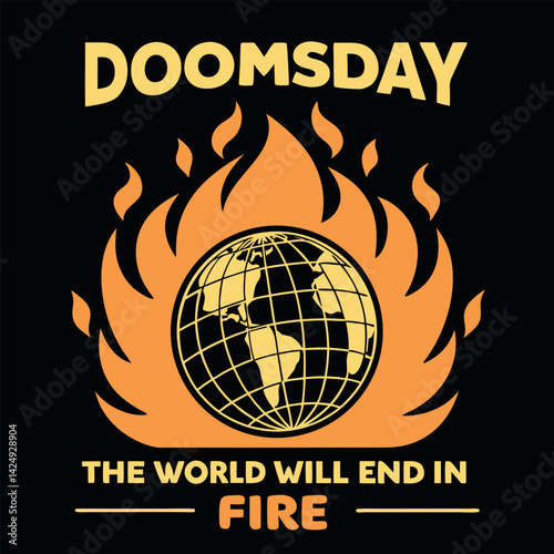 Doomsday The World Will End In Fire Graphic T-Shirt.