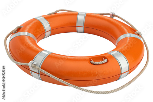 Lifebelt lifebuoy inflatable protection, isolated on transparent background - generated by ai