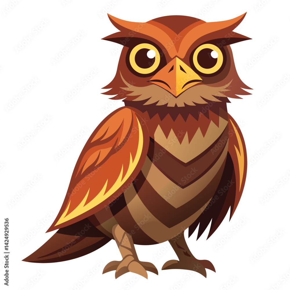 Potoo birds set shilhotee vector isolated on white background Potoo birds set shilhotee vector isolated on white background