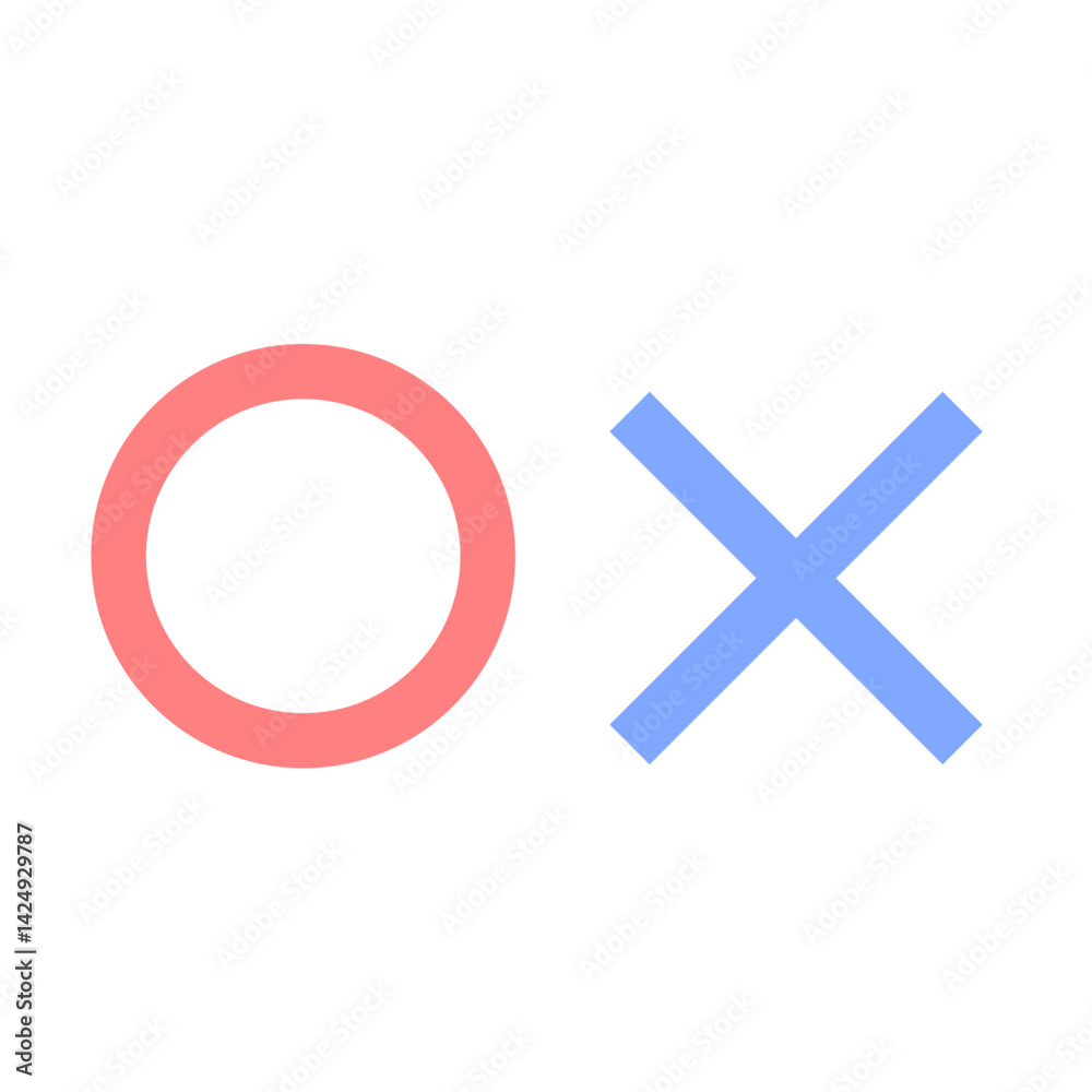 Fototapeta premium OKとNGを示すシンプルな記号|判断や選択に使える丸とバツのマーク