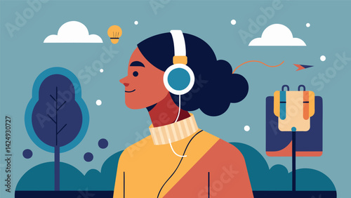 A commuter plugs in their headphones and listens to a podcast discussing mental health finding solace and reassurance in the voices of the speakers..