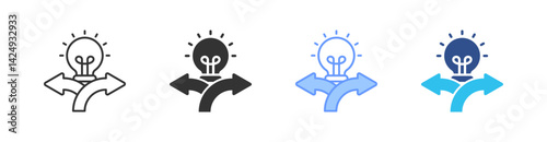 Decision Multi Style Icon Set Vector 