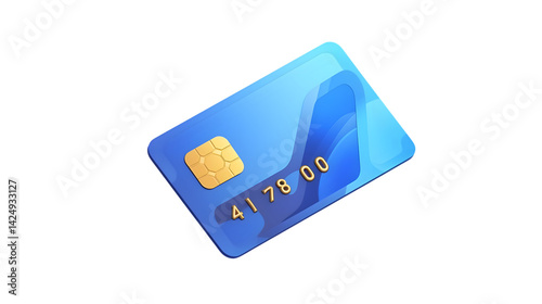 3D Credit Card Icon for Online Payments in the Cashless Society