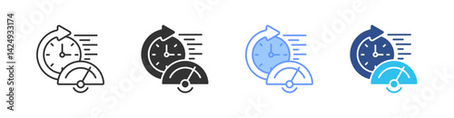 Performance Multi Style Icon Set Vector 
