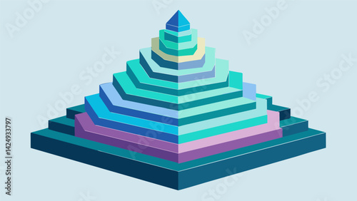 A sculpture with layers of iridescent glass forming a mosaic pattern that captures the essence of sound waves. Vector illustration