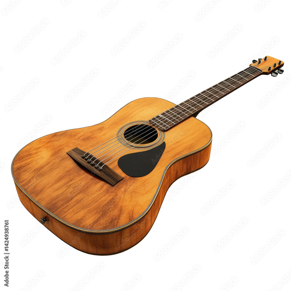 Fototapeta premium Acoustic guitar, light brown wood