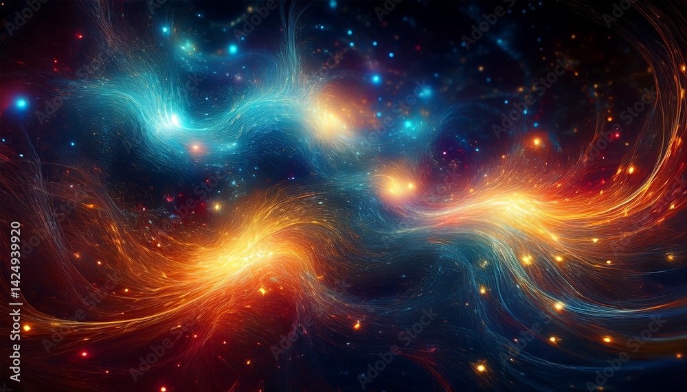 Fototapeta premium Abstract Particle Cloud Digital Universe