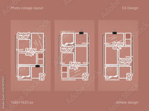 Realistic Moodboard Mockup. Photo Collage Layout for Social Media