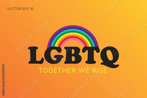Together We Rise Pride Poster with Rainbow