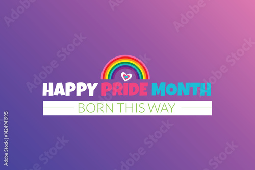 Rainbow Heart Pride Poster with Born This Way Quote
