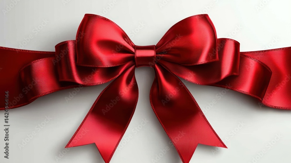 Fototapeta premium red ribbon isolated on white background