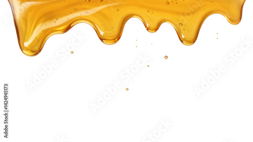 honey dripping down isolated on white background