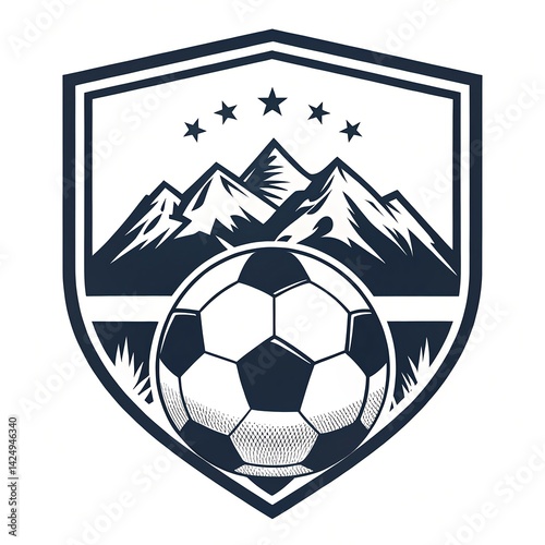 Football Club Logo with Mountains