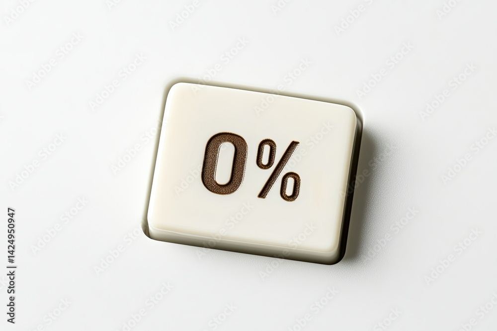 Close-up of a white button with Close-up of a white button with