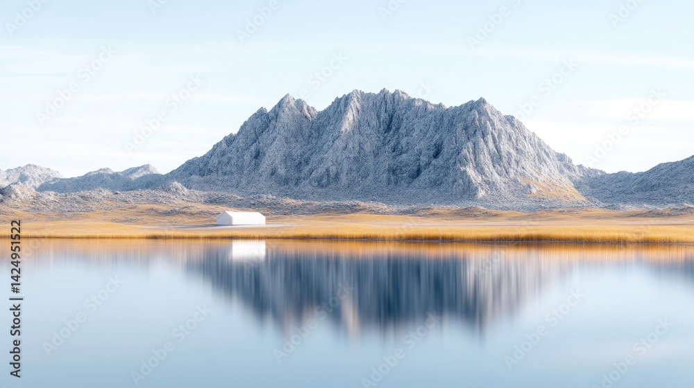 Mountain lake, calm scene Mountain lake, calm scene