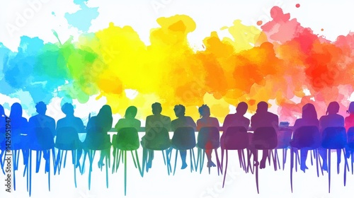 Engaging Panel Discussion with Vibrant Colors Background